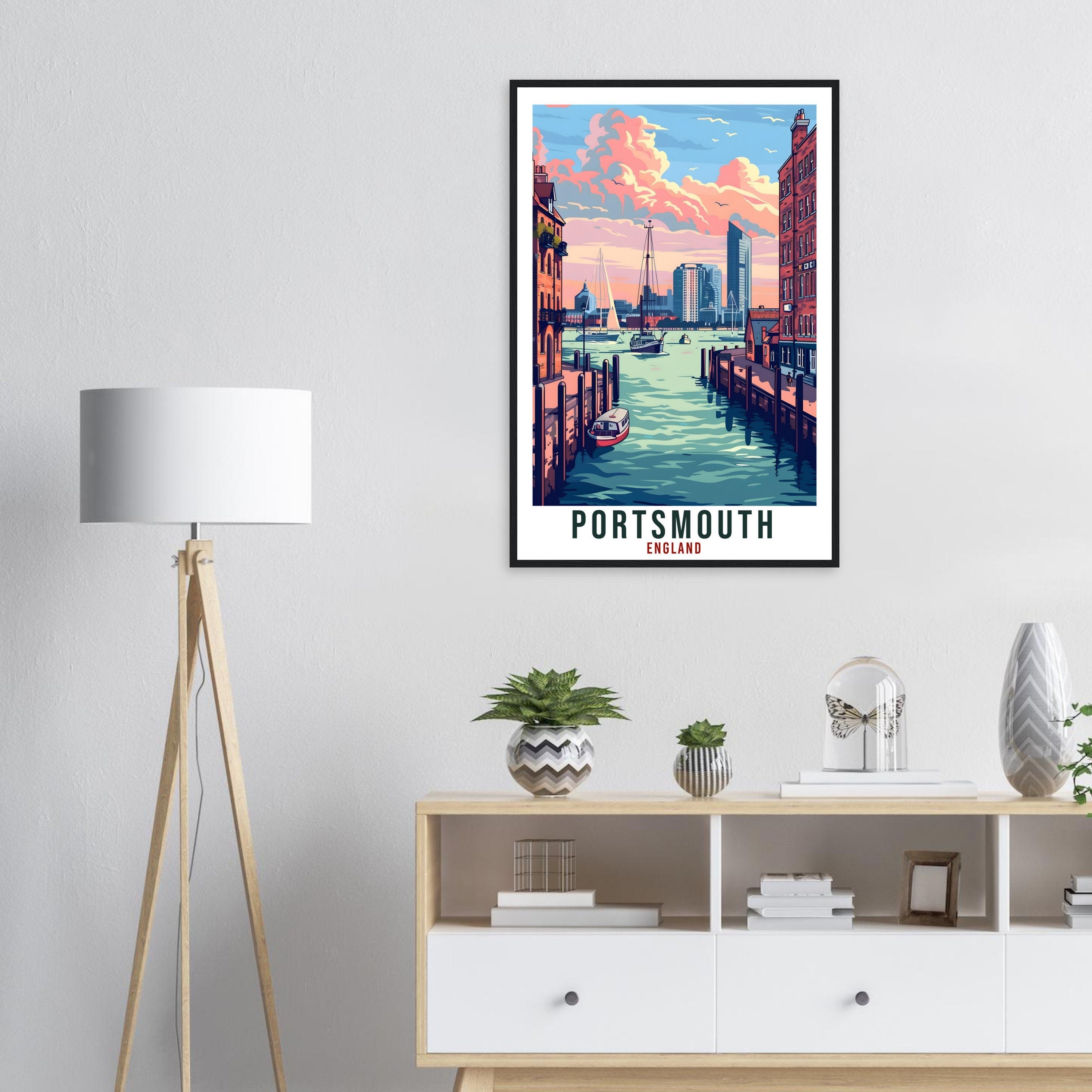 Portsmouth Travel Print Wall Art Wall Hanging Home Living Décor Portsmouth Gift Art Lovers Gift UK Artwork Gift Print England Travel Poster