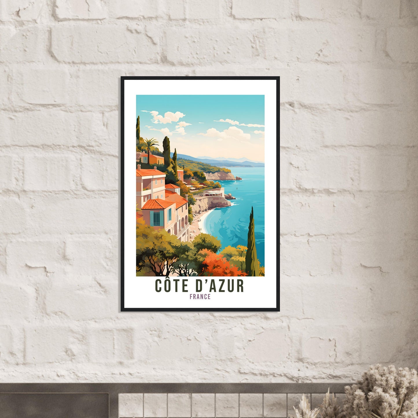 Côte D'azur Travel Print France Wall Art Côte D'azur Wall Hanging Home Décor France Gift Art Lovers French Art Lover Gift Côte D'azur Print
