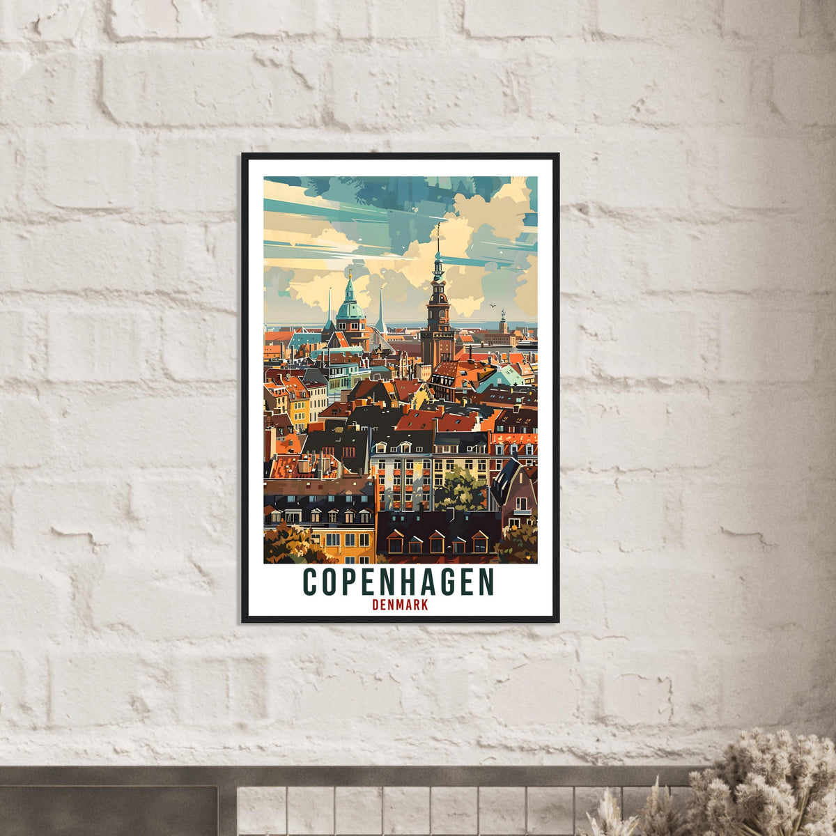 Copenhagen Travel Print Denmark Wall Art Wall Hanging Home Living Décor Copenhagen Gift Art Lovers Denmark Artwork Gift Danish Travel Poster