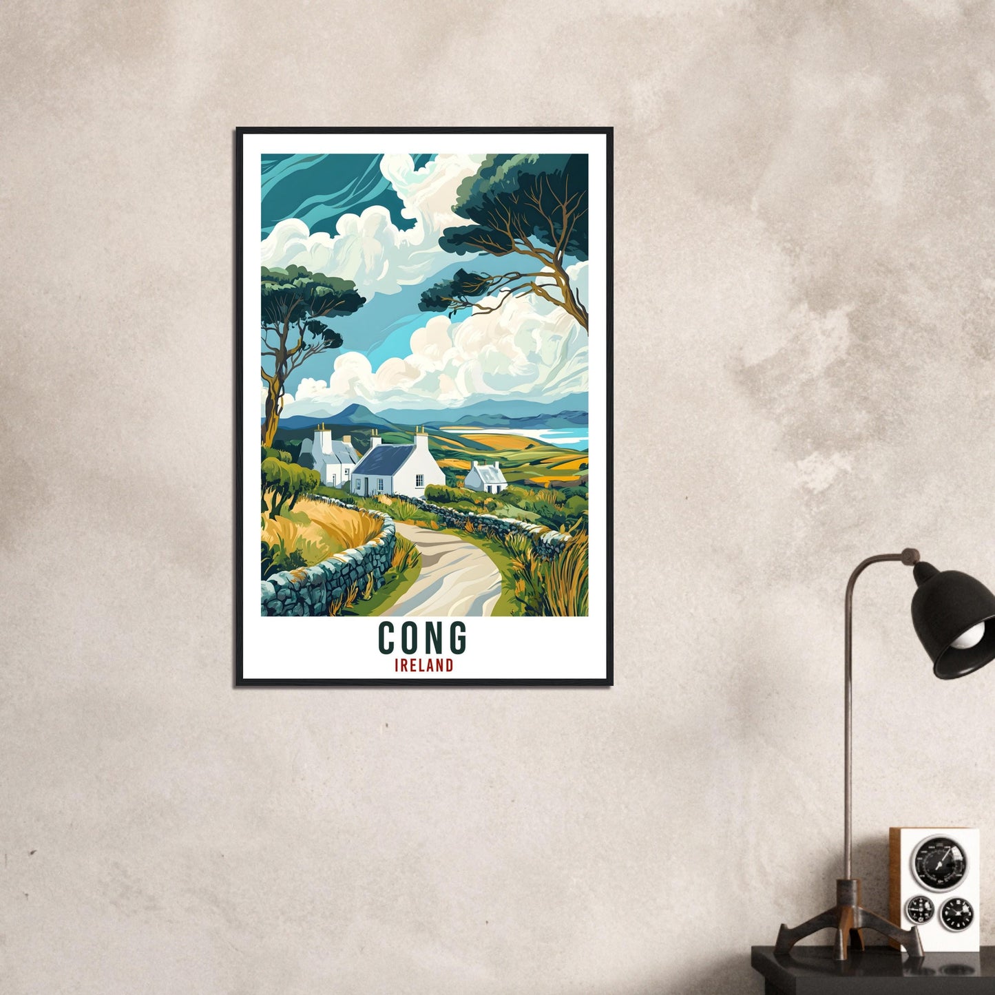Cong Travel Print Ireland Home Decor Cong Wall Art Wall Hanging Art Lover Irish Artwork Travel Poster Cong Ireland Travel Art Gift Co Mayo