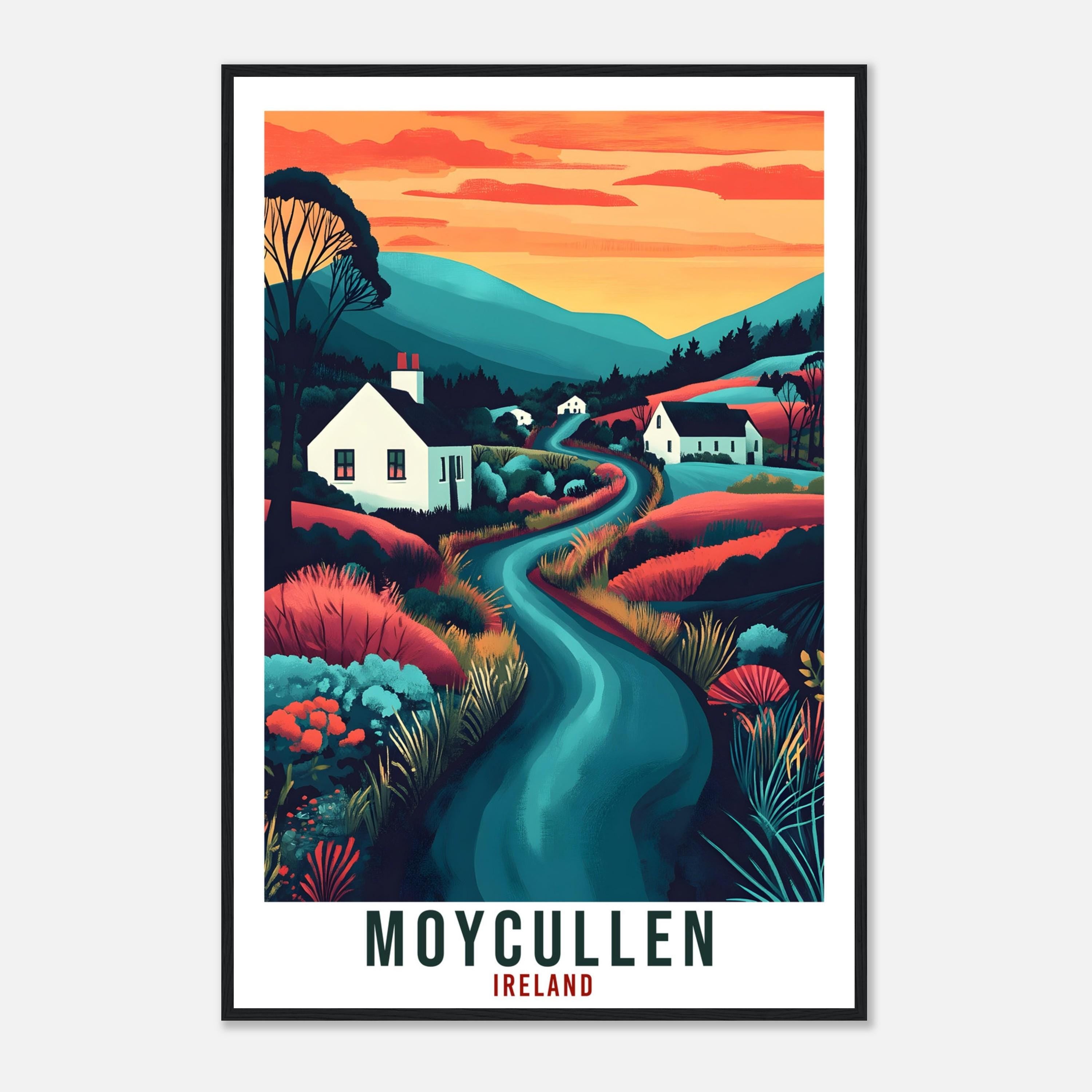 Moycullen Travel Print Ireland Home Decor Moycullen Wall Art Wall Hanging Art Lover Irish Artwork Travel Poster Moycullen Ireland Travel Art