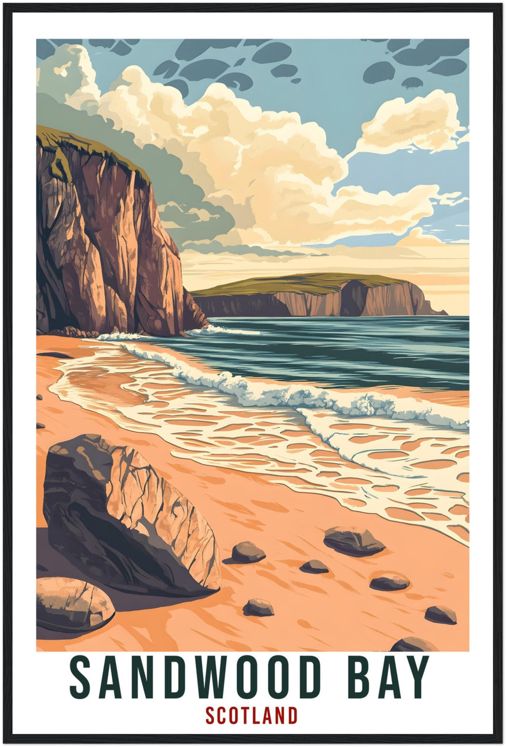 Sandwood Bay Travel Print Scotland Decor Sandwood Bay Wall Art Wall Hanging Art Lover Scotland Artwork Travel Poster Sandwood Bay Travel Art