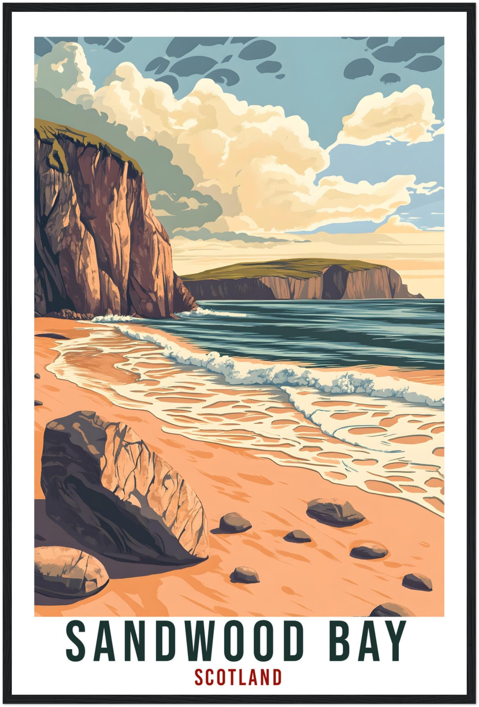 Sandwood Bay Travel Print Scotland Decor Sandwood Bay Wall Art Wall Hanging Art Lover Scotland Artwork Travel Poster Sandwood Bay Travel Art