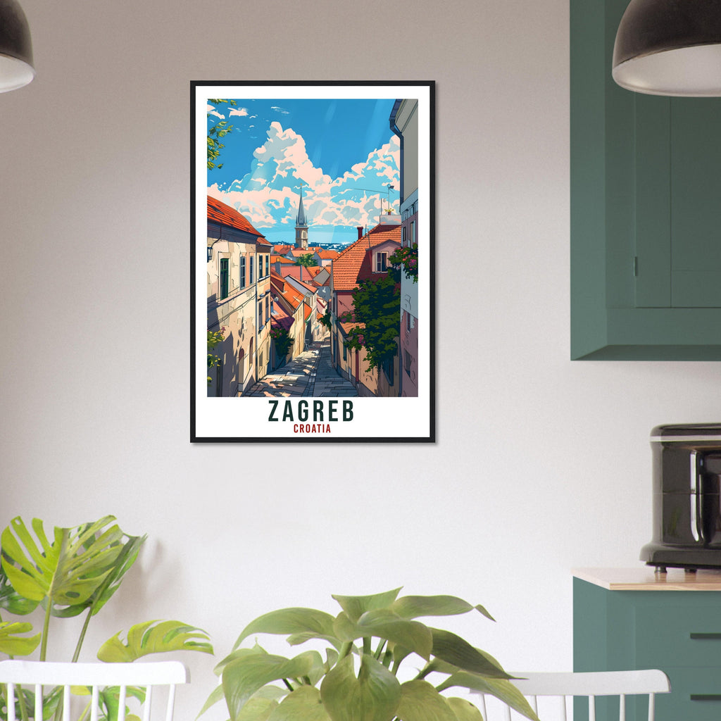 Zagreb Travel Print Croatia Wall Art Wall Hanging Home Décor Zagreb Gift Croatian Landmark Artwork Gift Zagreb Croatia Holiday Travel Poster