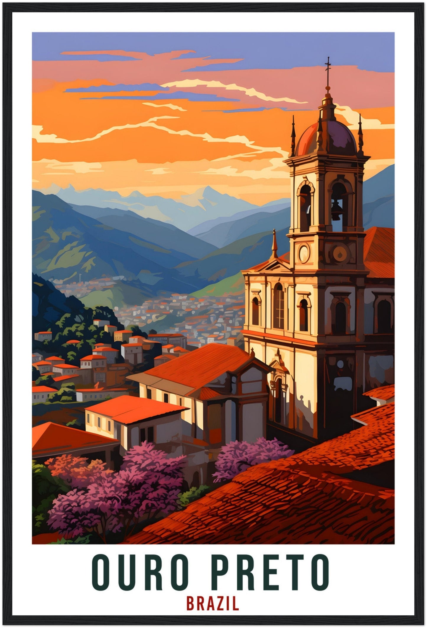 Ouro Preto Travel Print Wall Art Ouro Preto Brazil Wall Hanging Artwork Ouro Preto Art Gifts Ouro Preto Travel Poster Brazil Art Lovers Gift