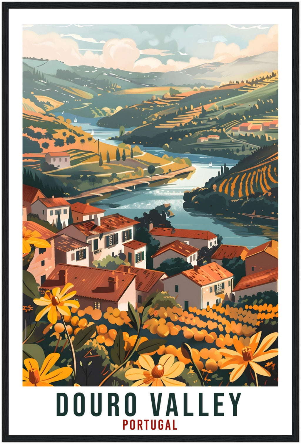 Douro Valley Travel Print Portugal Wall Art Wall Hanging Home Décor Douro Valley Gift Portugal Landmark Artwork Gift Portugal Travel Poster