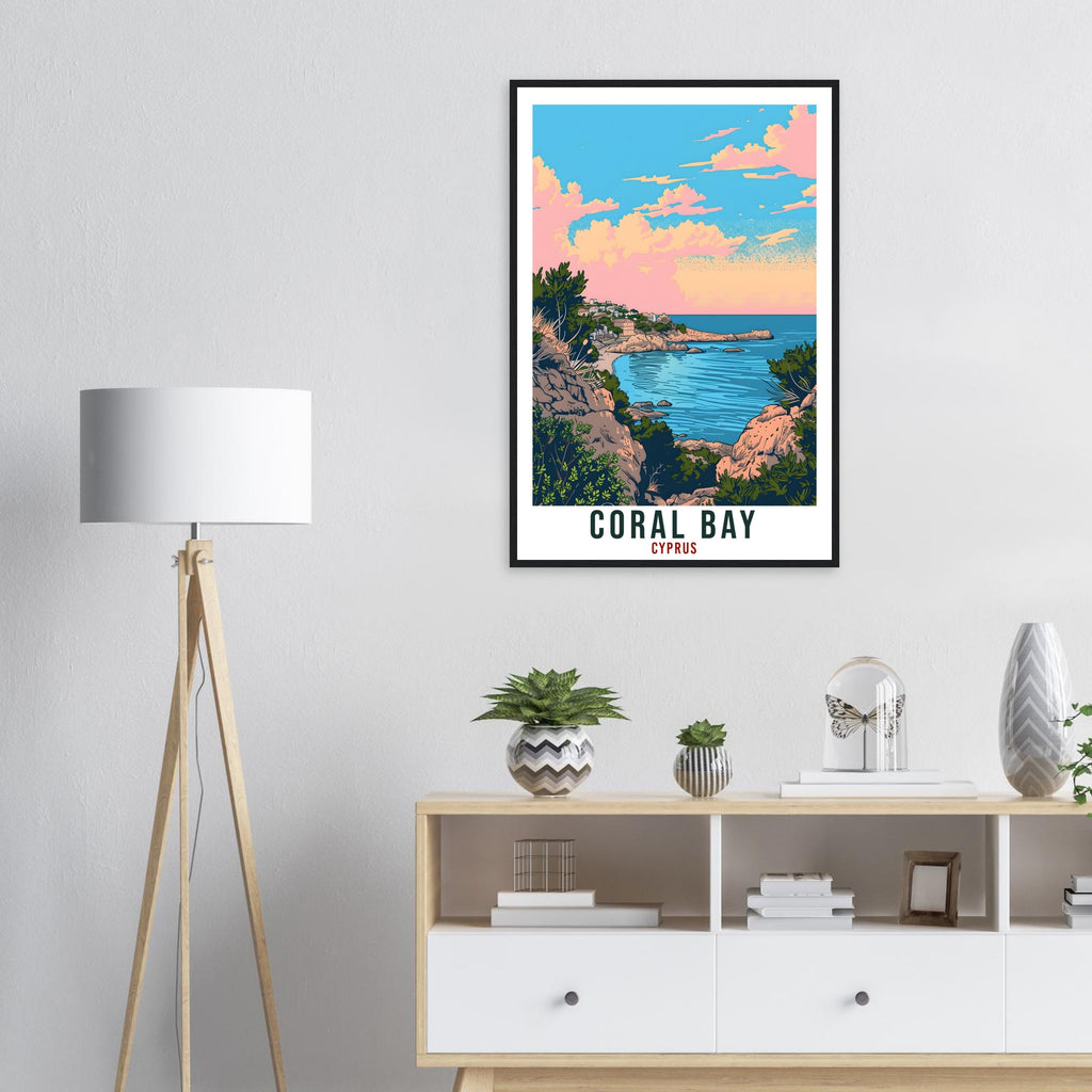 Coral Bay Cyprus Travel Print Cyprus Wall Art Wall Hanging Home Décor Coral Bay Gift Cyprus Landmark Artwork Gift Cyprus Peyia Travel Poster