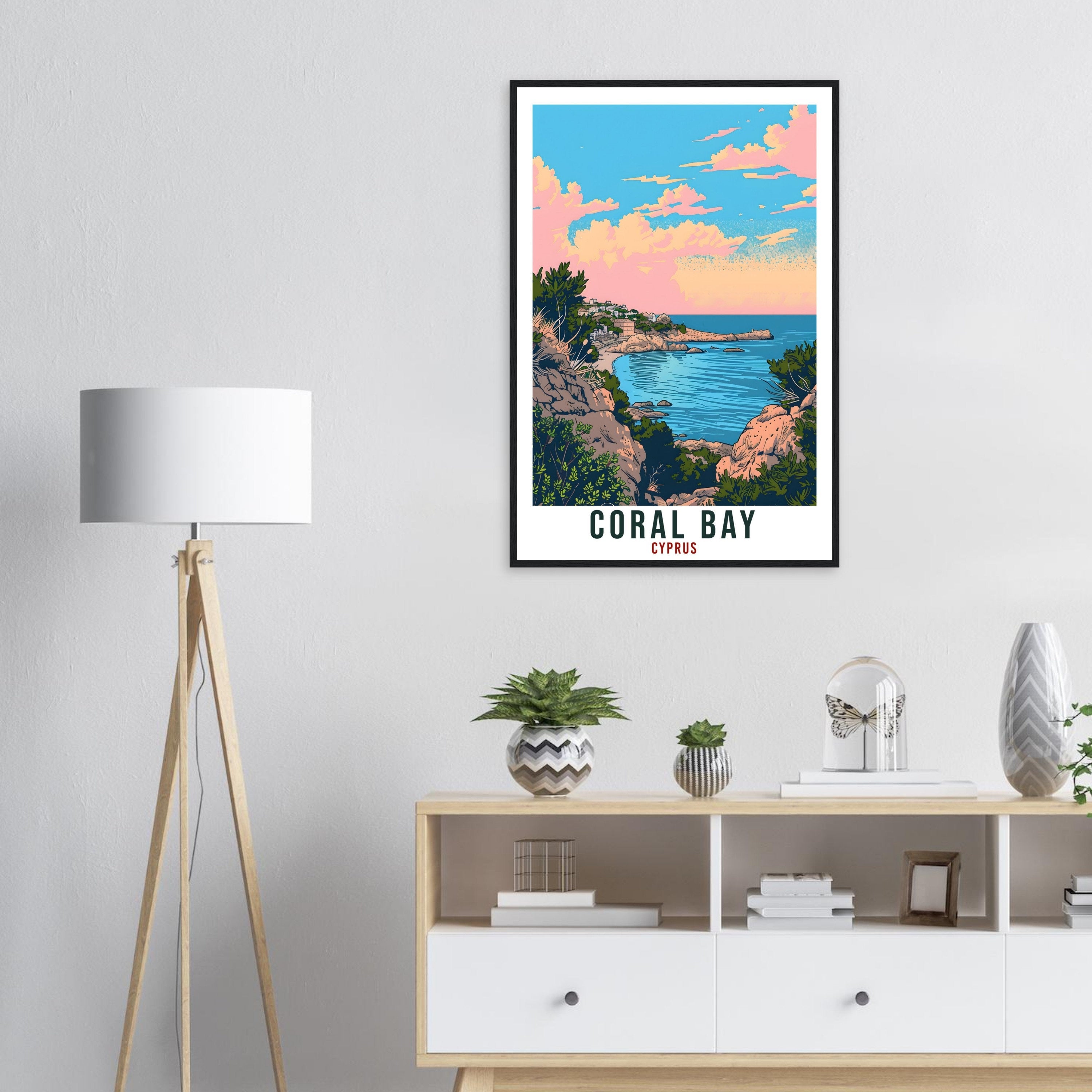 Coral Bay Cyprus Travel Print Cyprus Wall Art Wall Hanging Home Décor Coral Bay Gift Cyprus Landmark Artwork Gift Cyprus Peyia Travel Poster