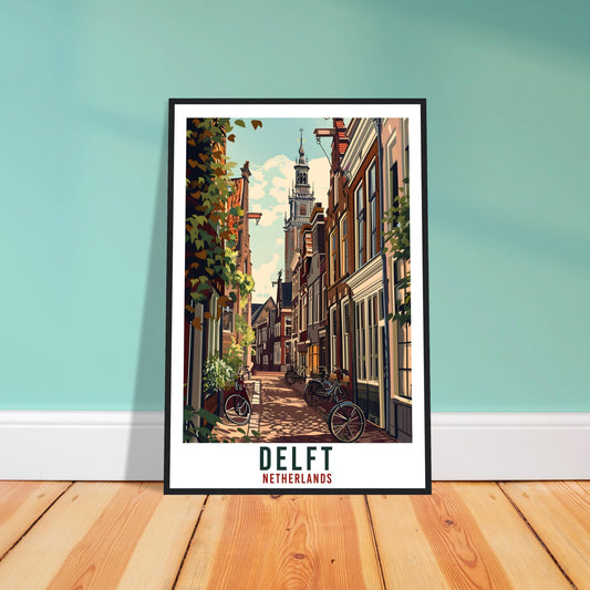 Delft Travel Print Holland Wall Art Wall Hanging Home Décor Delft Gift Art Lovers Gift Dutch Artwork Gift The Netherlands Travel Poster