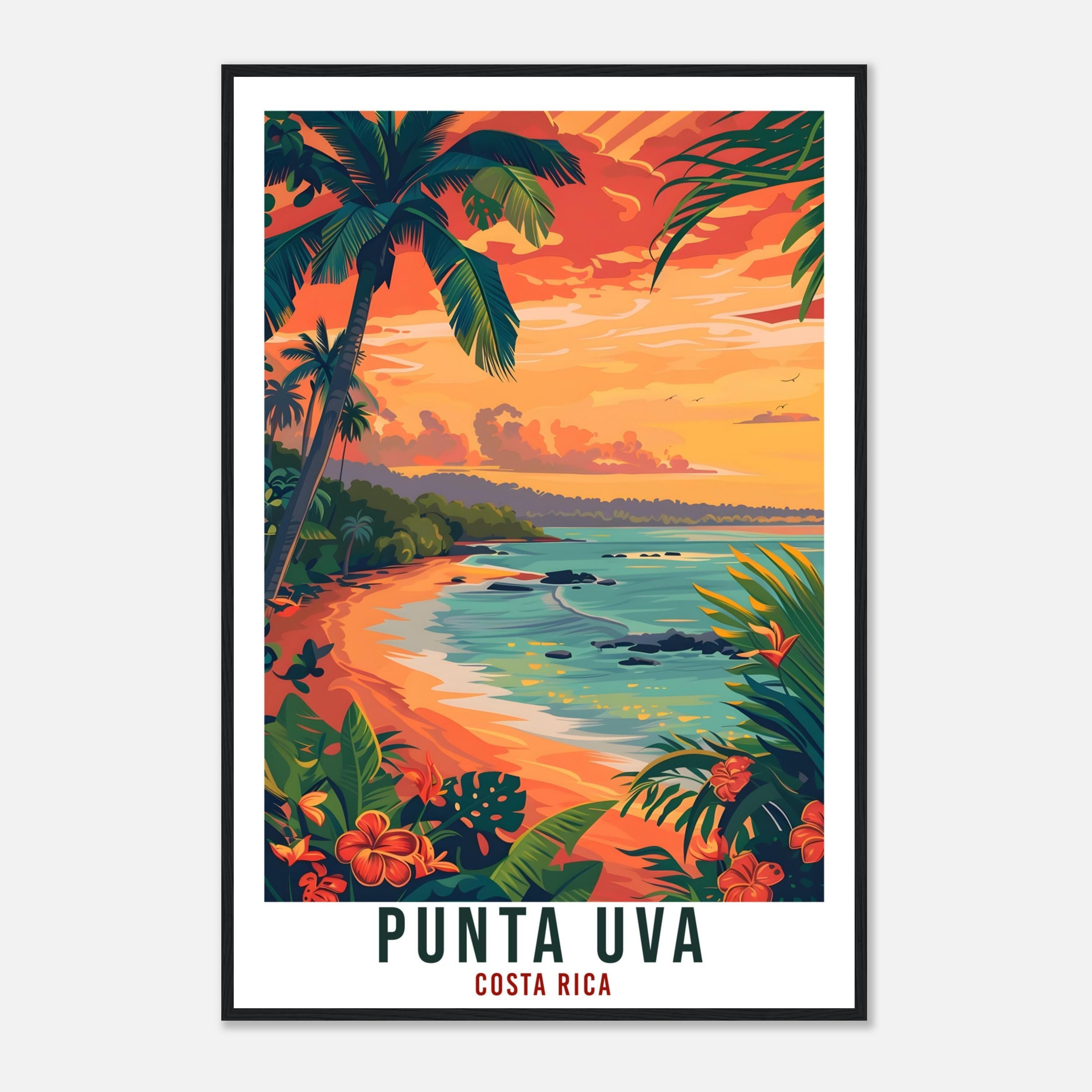 Punta Uva Costa Rica Travel Print Wall Art Wall Hanging Home Décor Punta Uva Gift Landmark Artwork Travel Art Costa Rica City Travel Poster