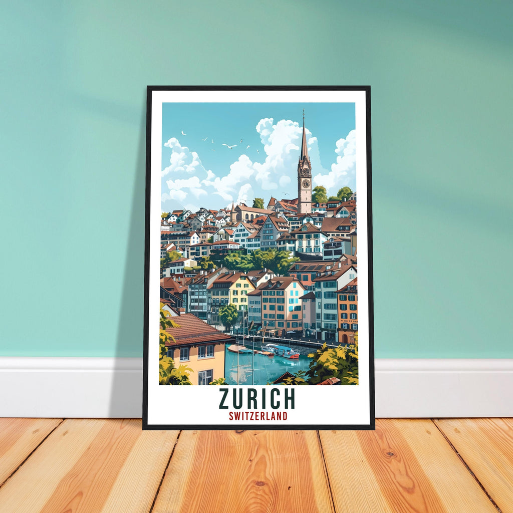 Zurich Travel Print Swiss Wall Art Wall Hanging Home Living Décor Zurich Gift Art Lovers Gift Switzerland Artwork Gift Swiss Travel Poster