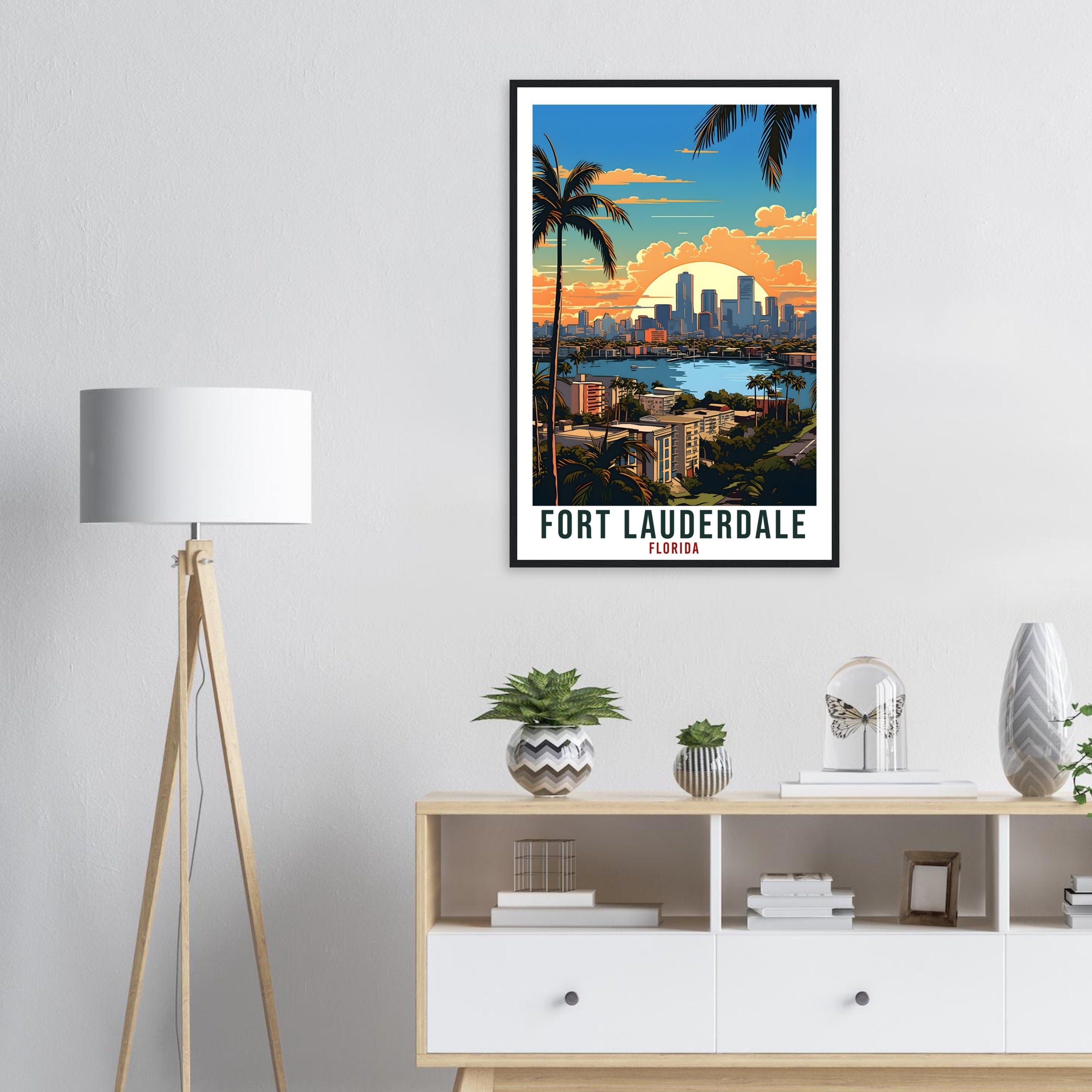 Fort Lauderdale Travel Print Florida Home Decoration USA Wall Art Gift Wall Hanging Art Lover Florida Artwork Fort Lauderdale Travel Poster
