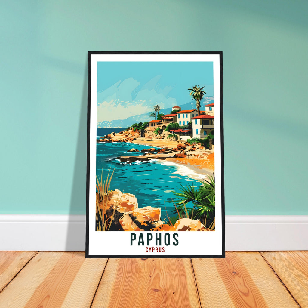 Paphos Cyprus Travel Print Paphos Wall Art Wall Hanging Home Décor Paphos Gift Cyprus Landmark Artwork Gift Cyprus Holiday Travel Poster