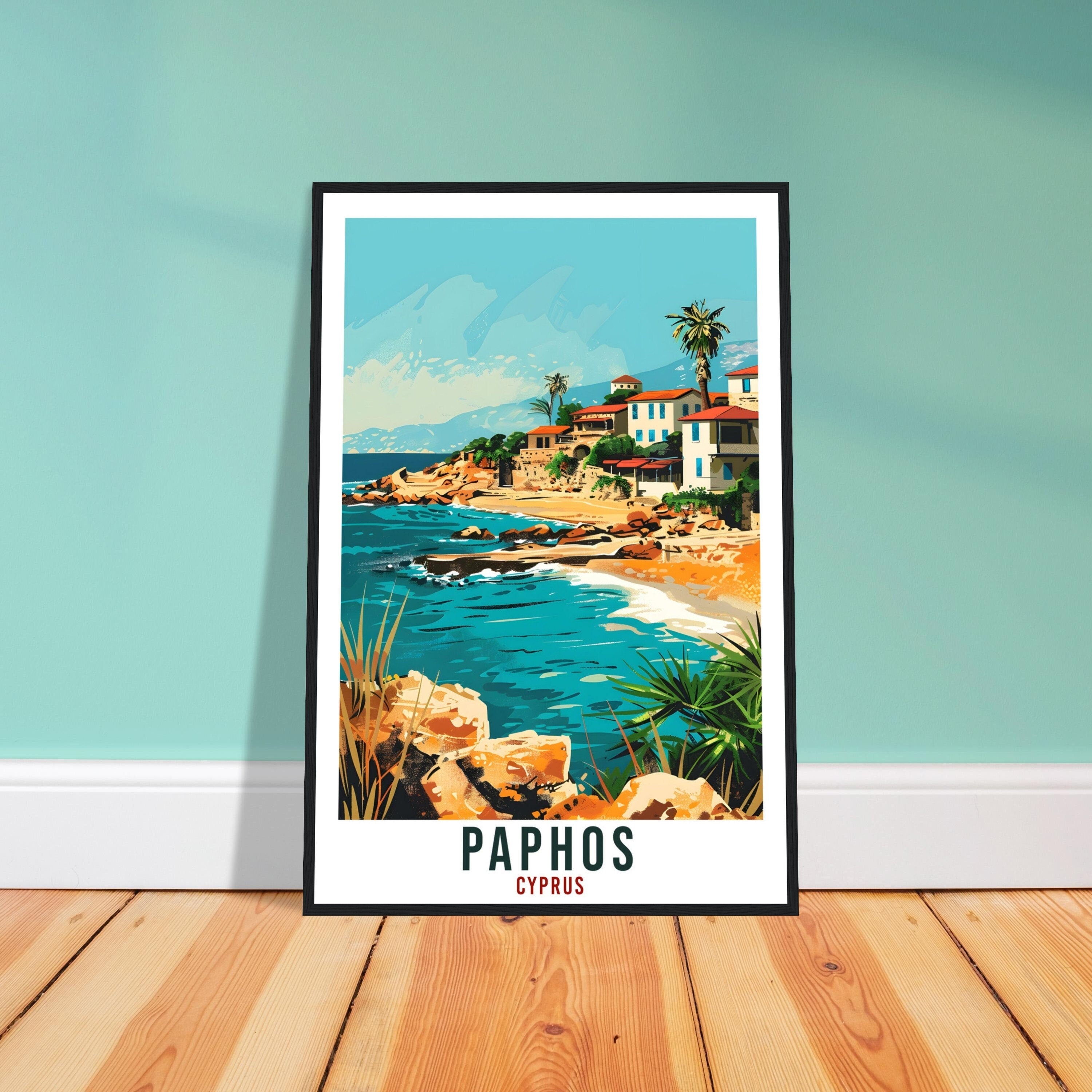 Paphos Cyprus Travel Print Paphos Wall Art Wall Hanging Home Décor Paphos Gift Cyprus Landmark Artwork Gift Cyprus Holiday Travel Poster