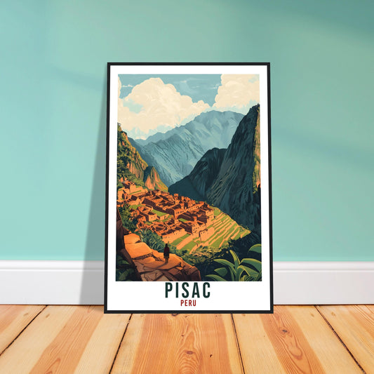 Pisac Travel Print Peru Home Decor Pisac Wall Art Gift Wall Hanging Art Lover Pisac Peruvian Artwork Travel Poster Pisac Peruvian Travel Art