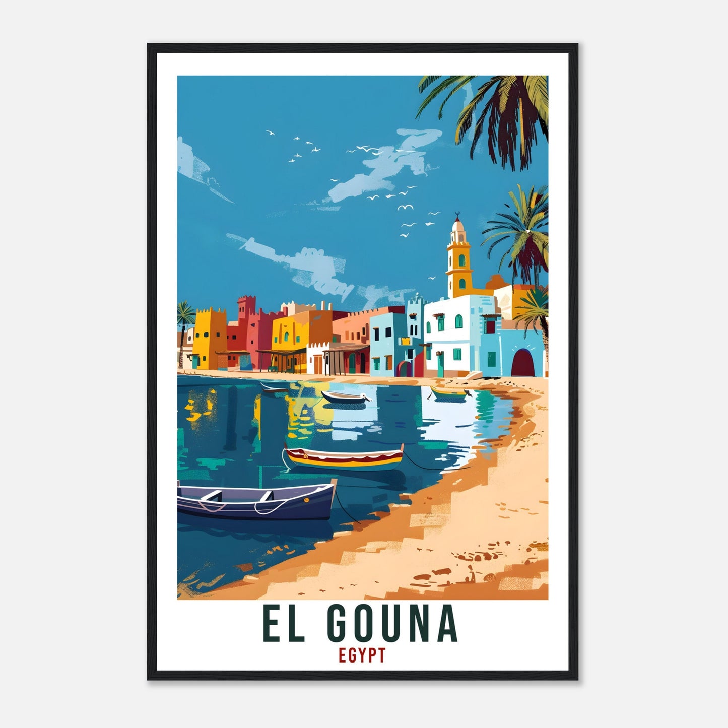 El Gouna Egypt Travel Print Egypt Wall Art Wall Hanging Home Décor El Gouna Gift Art Lovers Egypt Artwork Gift Print African Landmark Poster