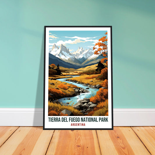 Tierra Del Fuego Travel Print Wall Art Argentina National Park Artwork Art Gifts Tierra Del Fuego Travel Poster Argentinian Art Lovers Gift