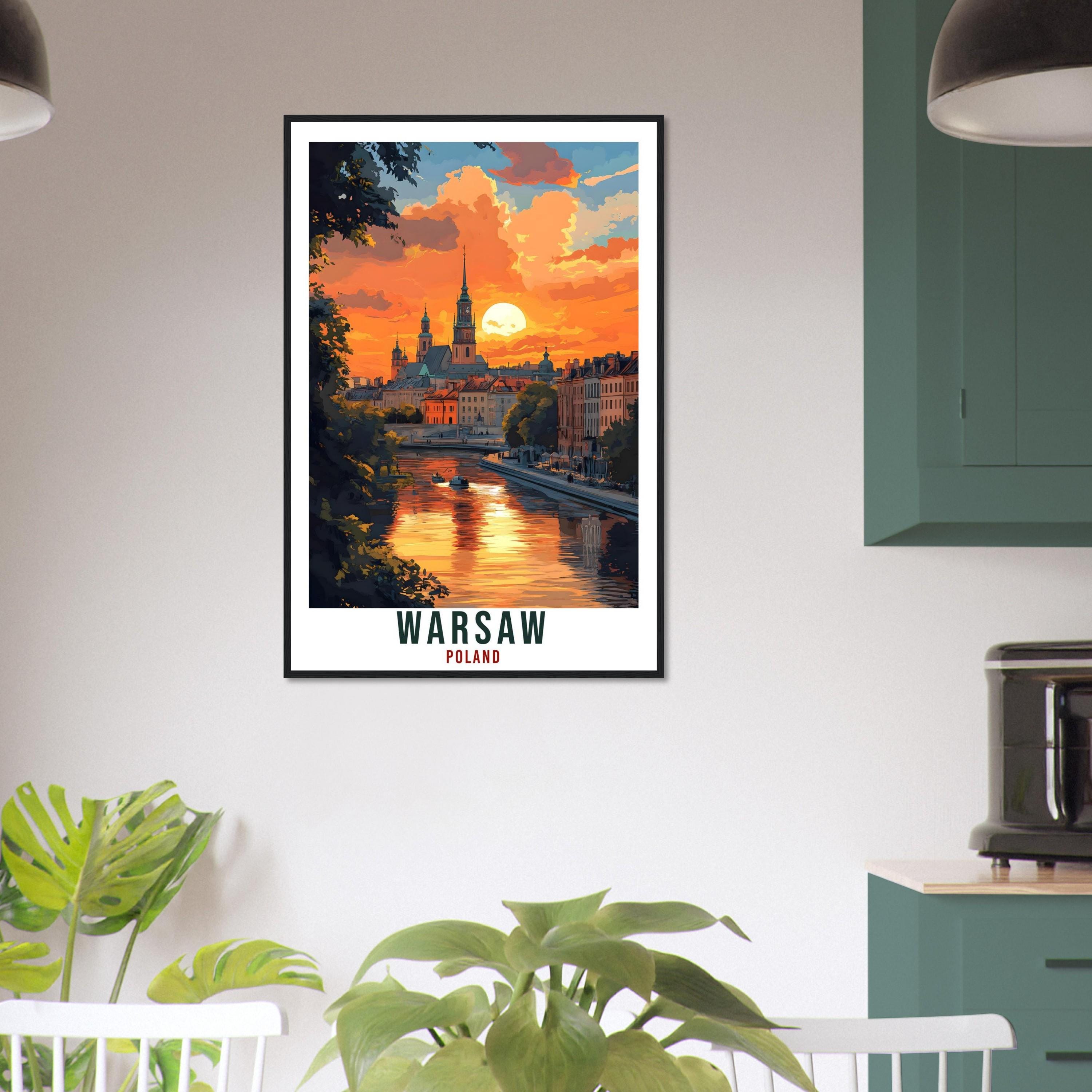 Warsaw Travel Print Poland Home Decor Warsaw Wall Art Gift Wall Hanging Art Lover Warsaw Polish Artwork Travel Poster Poland Travel Art