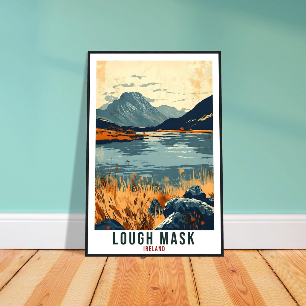 Lough Mask Travel Print Ireland Home Decor Lough Mask Wall Art Gift Wall Hanging Lough Mask Irish Artwork Travel Poster Ireland Travel Art